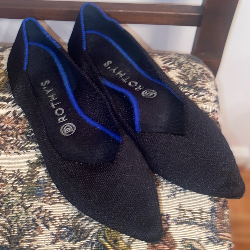 Rothy’s Black Pointed Toe Flat, sz 9.5 - Picture 11 of 15